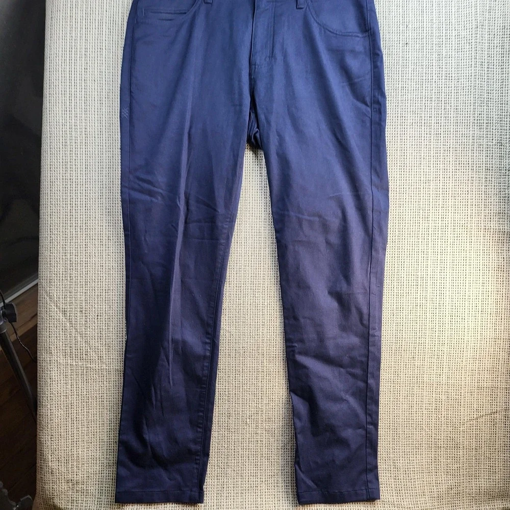 Rhone Pants Mens‎ 33 Navy Blue 5-Pocket Chino Performance Travel USA Work Casual